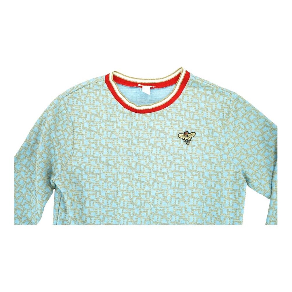 H&M Bumblebee Embellished Metallic Women's Sweatshirt Size Large - Picture 3 of 6